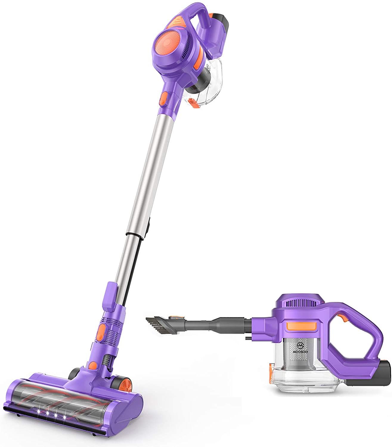 Compra MoOSOO X8 Ligero Sin Cable Ligero 4 En 1 Aspirador De La Aspiradora  24kPA Potente Succión Para El Pelo De Mascotas Del Piso Duro De La Alfombra  Barato | Entrega Rápida