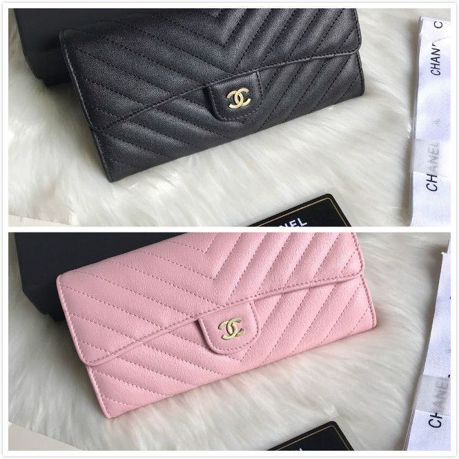 Chanel Top Quality Card Holder Wallets Key Purse Luxurys Designers Holders  Original Long Men Womens COIN Genuine Leather CC Lambskin H From A88683,  $30.46