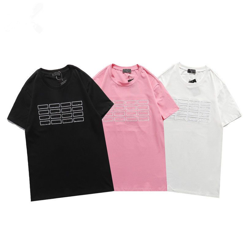 Compra Hombre Camiseta Verano 2021 De Manga Corta De Lujo De La Impresión  Superior Diseñador Bordado Letras De Pecho Patrón De La Misma Ropa De Moda  Suelta Ropa Barato | Entrega Rápida