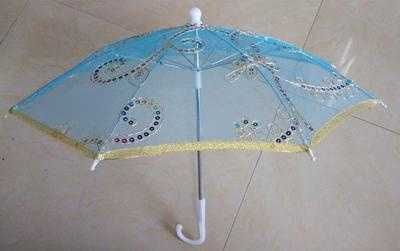 30 cm hemelblauw-kant paraplu