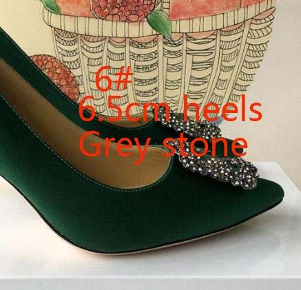 6.5cm heels 6# green gray stone