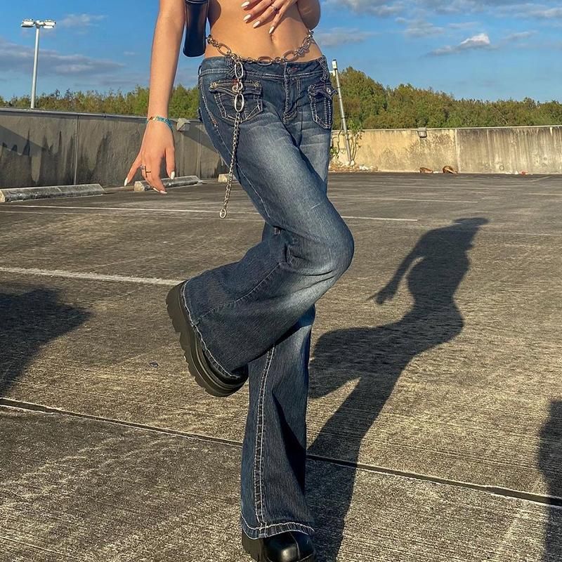Compra Pantalones Vaqueros De Mujer Pierna Ancha Flare Bell Bell Botters  Vintage Pantalones En Apuros Retro Cintura Media Azul Boot Rise Bootcut  Casual Pantalones Barato | Entrega Rápida Y Calidad | Es.Dhgate