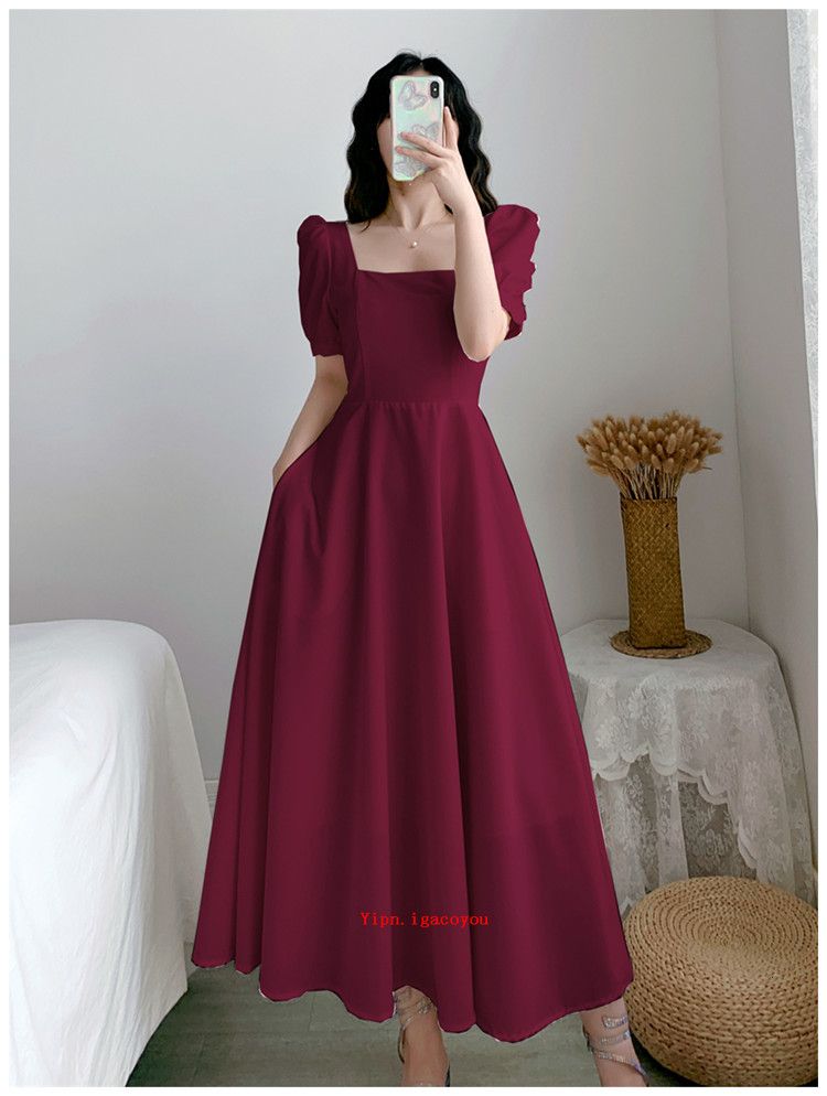 Casual Dresses Summer Long Red Dress 