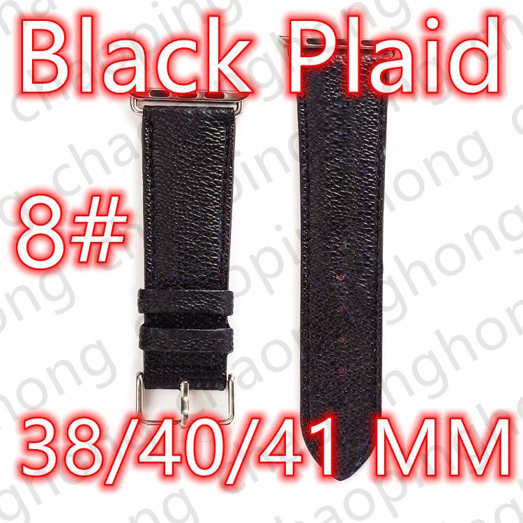 8 # 38/40/41mm Plaid noir + V logo