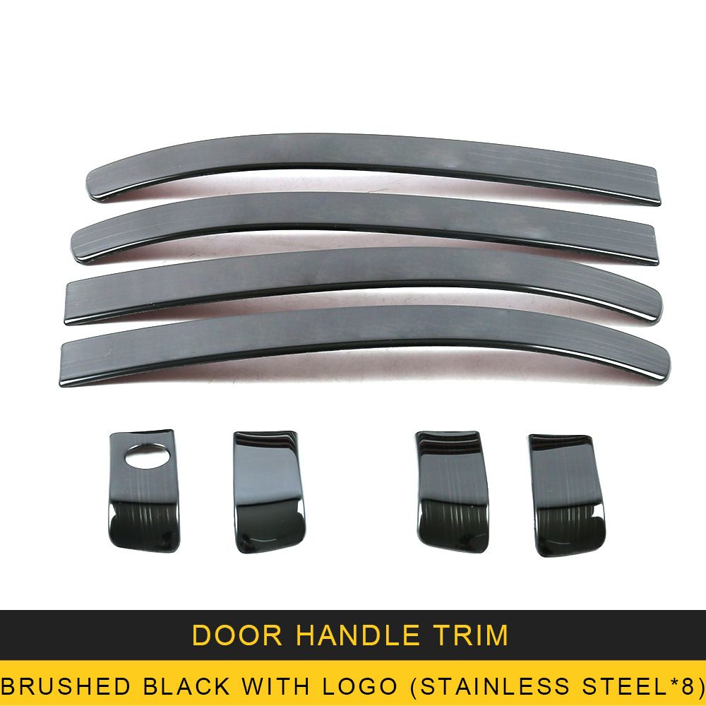 Door Handle Trim-Brushed Black With Logo