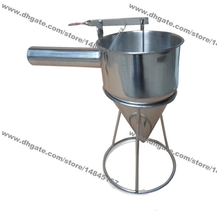 Household Stainless Steel Piston Funnel With Support Kitchen Tool Batter  Dispenser Funnels Cake Cupcake Dough Dispenser