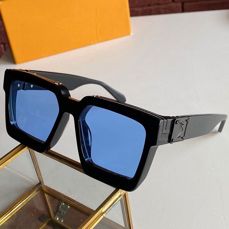 Black frame blue lens