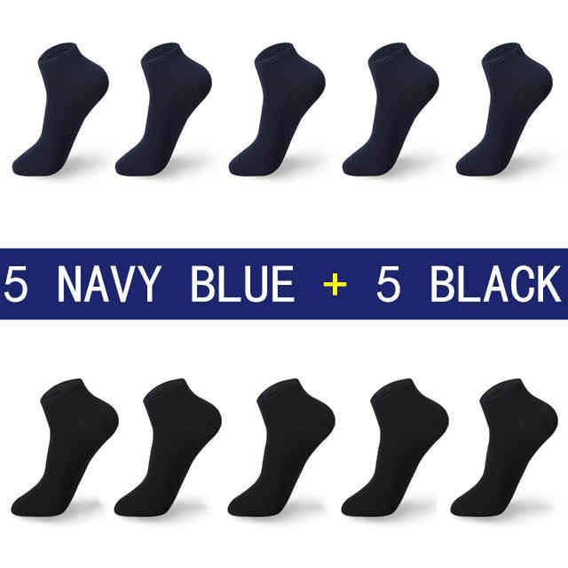 5 zwart 5 marineblauw