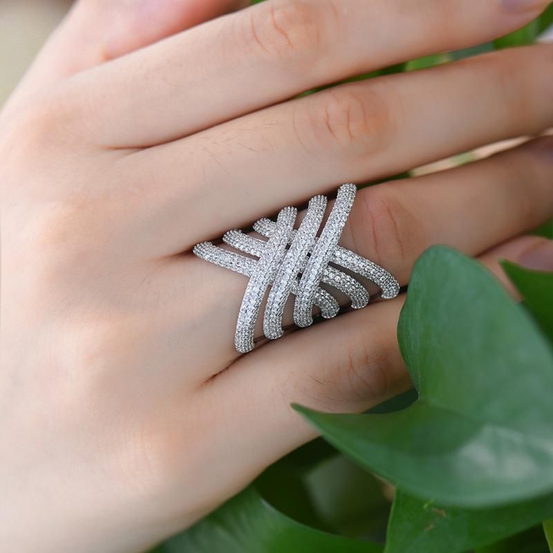 Compra Godki Charms Mujeres Anillos Anchos Geometría De Lujo Twist Lines CZ  Cubic Zirconia Anillos De Dedo Para Mujeres Accesorios De Joyería De Boda  Barato | Entrega Rápida Y Calidad | Es.Dhgate