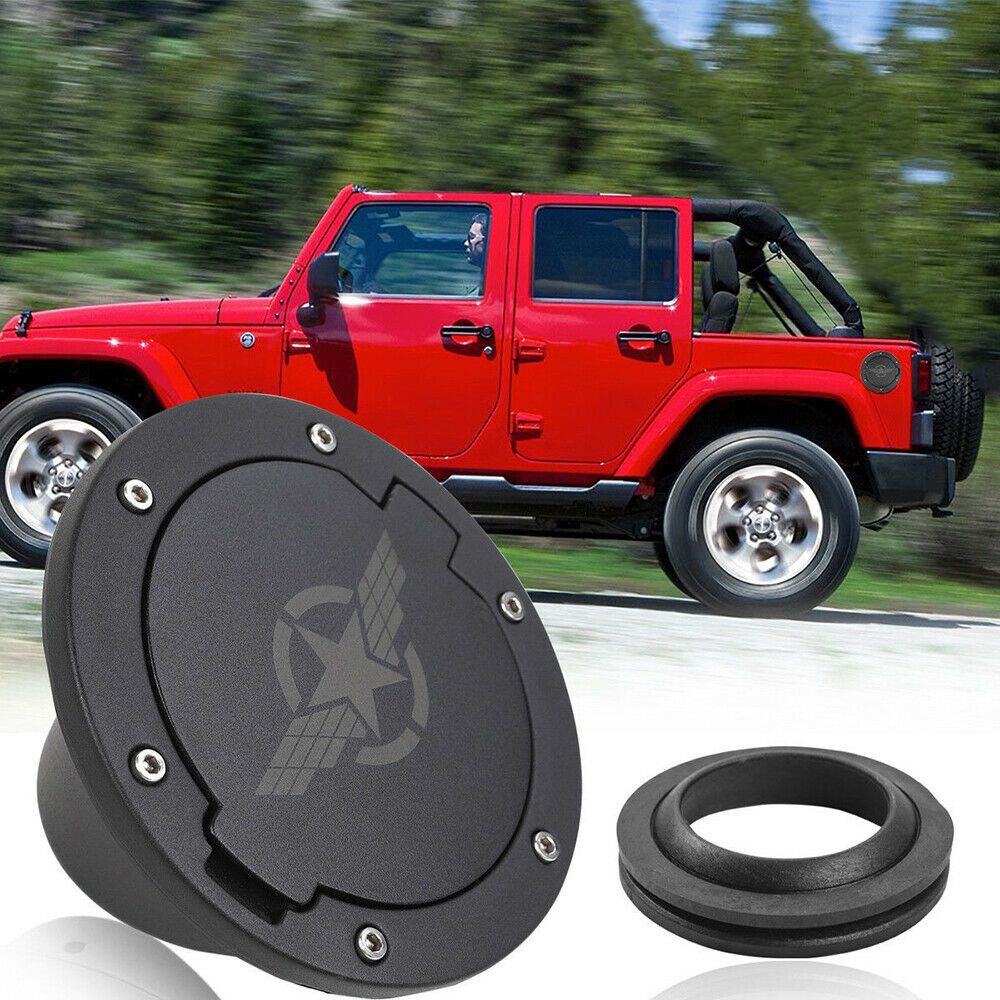 Black Car Fuel Tank Cap Cover For Jeep Wrangler JK 2007 2017 Five Star Wing  From Szzt20170724, $ 