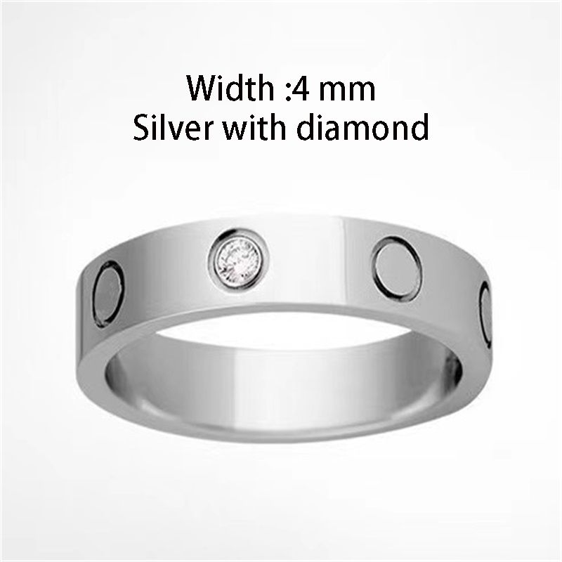 4 mm Silver with diamond