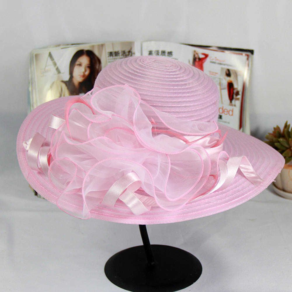 Sombrero de organza rosa
