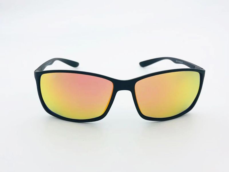 Matte black frame-orange mirror lens