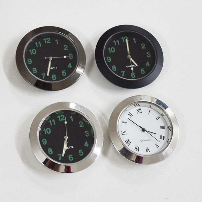 Car Clock Car Dashboard Small Round Analog Quartz Clock Stick-On Clock Car Ornaments Accessories 