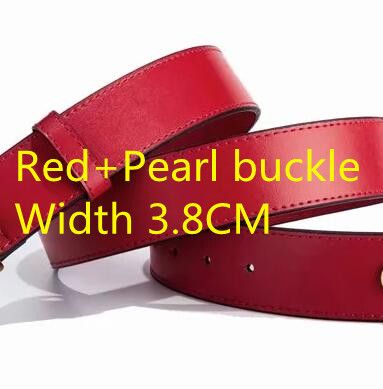 Rood + Pearl gesp breedte 3,8 cm