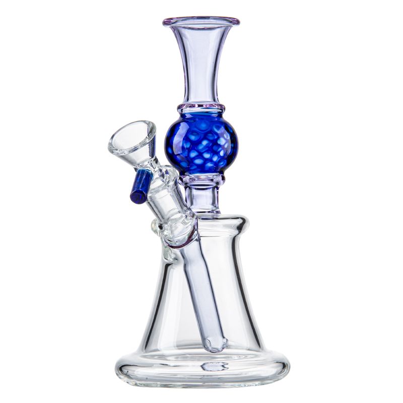 purple bong with bowl