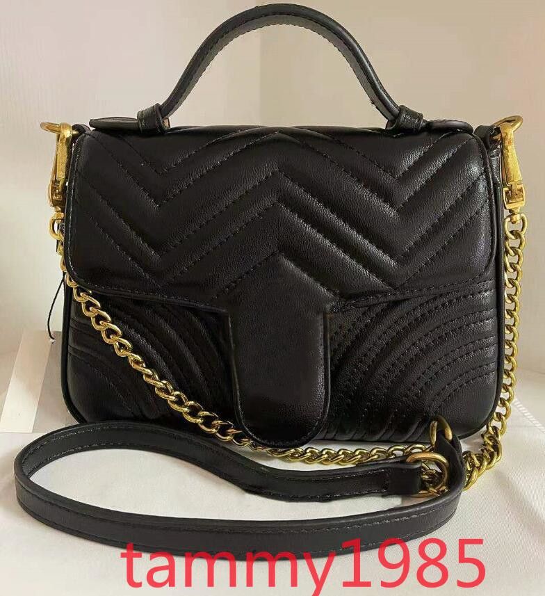 Compra Medio 24cm Y Tamaño Grande: 26 * 18 * 10 Cm De Calidad Superior De  La Moda Bolsas Bolsas Bolsas Bolsas Carteras De Cuero Oro Cadena Bolsa  Cruzado Hombro Mensajero Mango