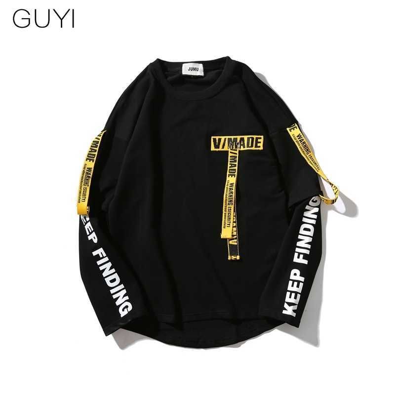 Compra Cintas Amarillas Y Rojas Con Capucha Sudaderas Sudaderas Blanco Para  Hombres Carta De Casual Masculino Black Casual Hip Hop Hop Sport Boy Mens  Top Pullover T200103 Barato | Entrega Rápida Y
