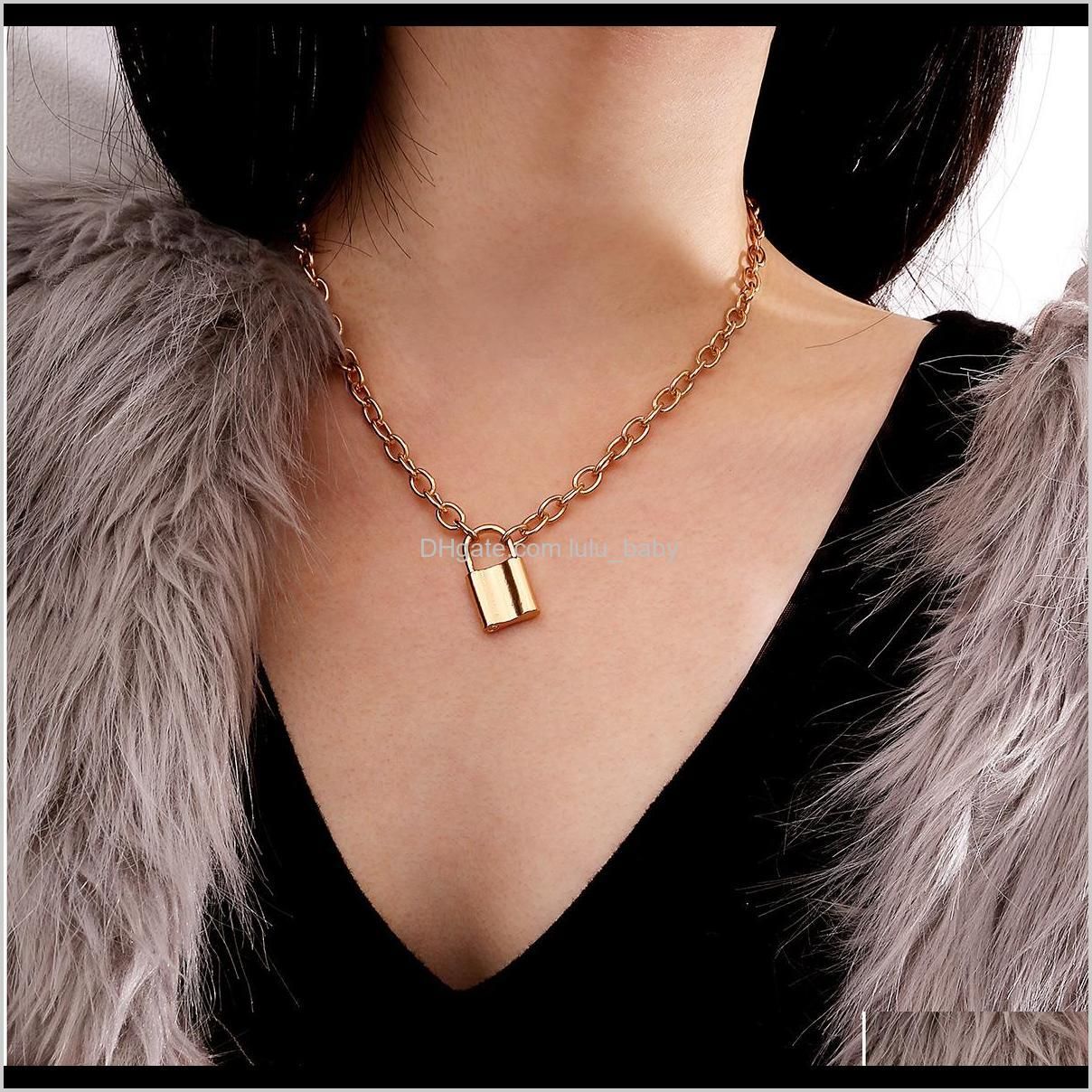 Rongho Donne Vintage Metal Block Gold Choker Hiphop Femme Catena Gioielli GS4FR Collane Y7FX0