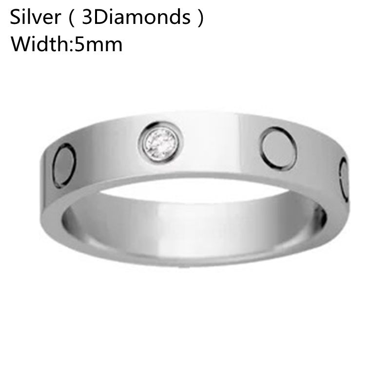 5mm Silver with Diamond