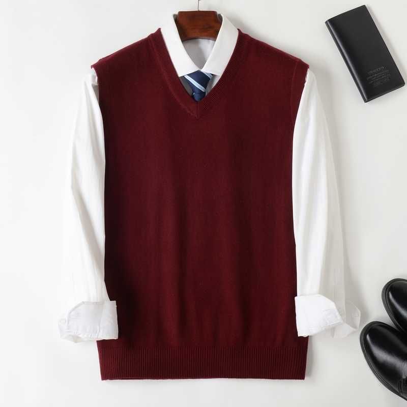 XL 8XL High Quality Brand Sweater Vest Spring Business Casual Mens V Neck  Pullover Sweater Wine Red Navy Blue Black Gray 210531 From Lu05, $ |  