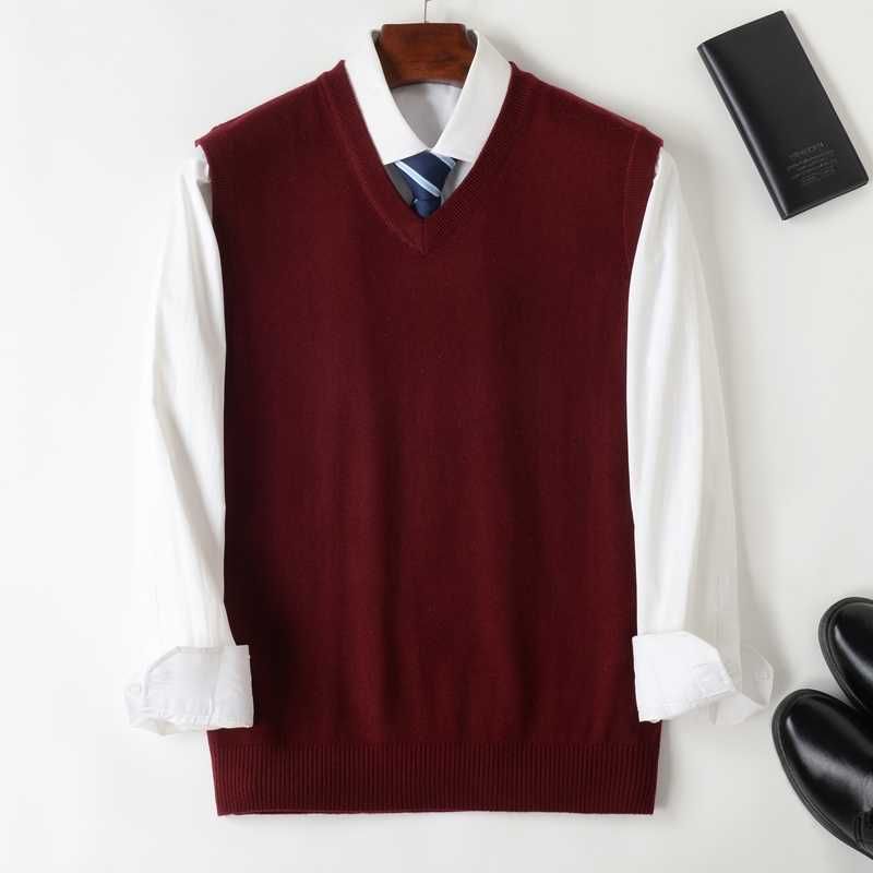 Compra XL 8XL Marca De Alta Calidad Suéter Chaleco Spring Business Casual  Hombres Con Cuello En V Jersey Suéter Vino Rojo Azul Marino Azul Negro Gris  210531 Barato | Entrega Rápida Y