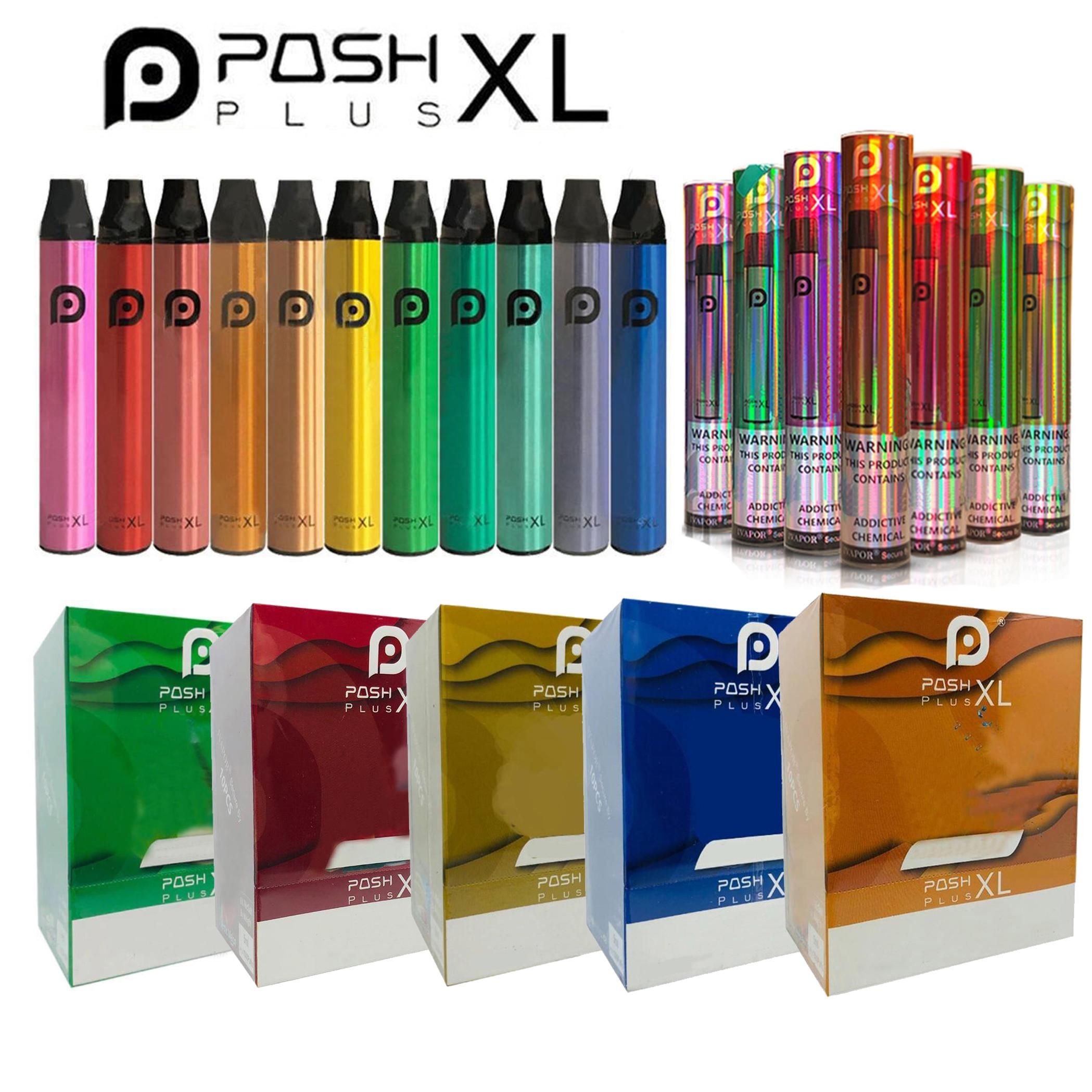(USA Stock) POSH Plus XL Einweg-elektronische Zigaretten Vapes bar 1500 Puff 5,0 Ml 5% NIC-SALT Multi Flavs All-in-One-Verdampfer-tragbare Geräte-Pod