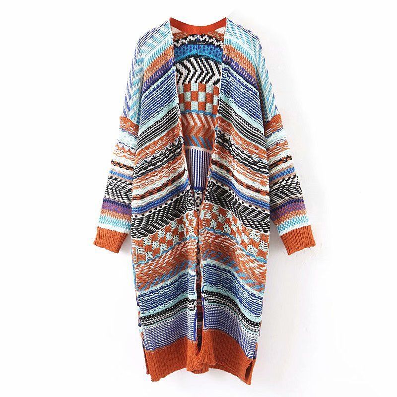 Womens Women Bohemian Sweaters Cardigan 