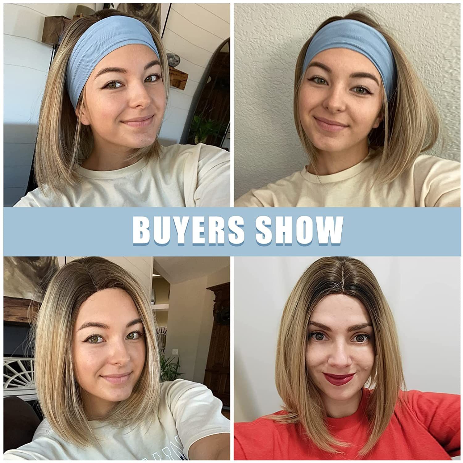 Ash Blonde Bob Wig Short Hair Side Parting Hand-Tied Hairline Shoulder Length Ombre Natural Looking Ash Blonde Bob Wig Short Hair Side Parting Hand-Tied Hairline Shoulder Length Ombre Natural Looking