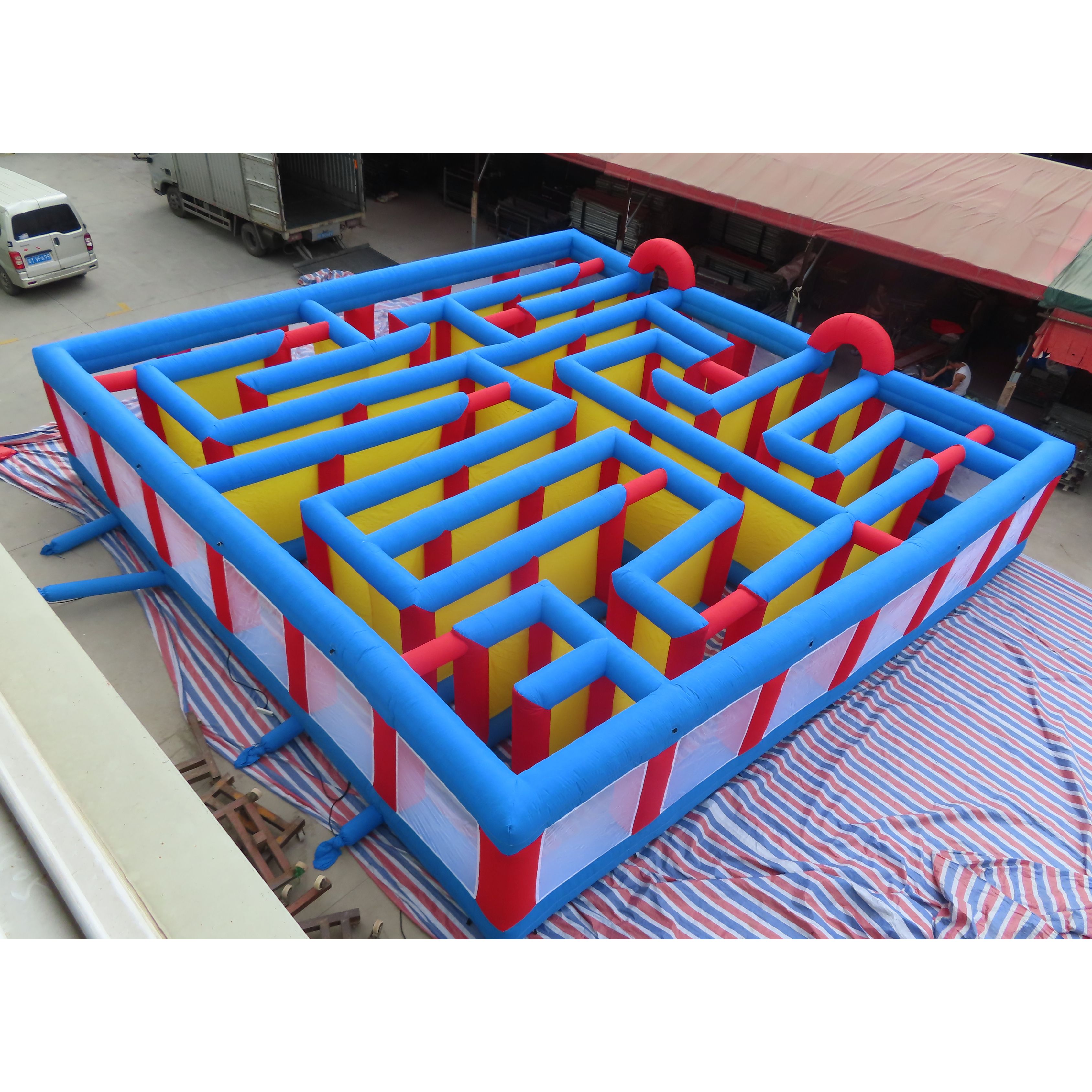 2021 Portable Outdoor Adult Kids Inflatable Maze,10x10m Giant