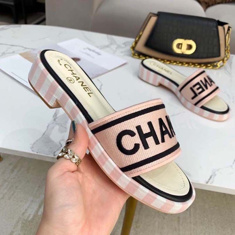 Luxury Brand Sandals Designer Chanel Slippers Slides Floral Brocade Genuine  Leather Flip Flops Women Shoes Sandal Bagshoe1978 045 From A88683, $55.28