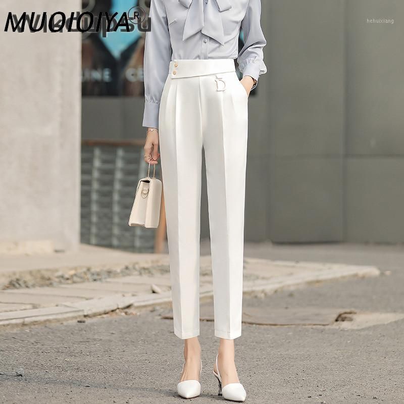 Pantalones Para Mujer Capris Lápiz Mujeres Moda Coreano Cintura Alta Traje Casual Oficina De Trabajo Lady Chic Pettie Ropa De 35,36 € | DHgate