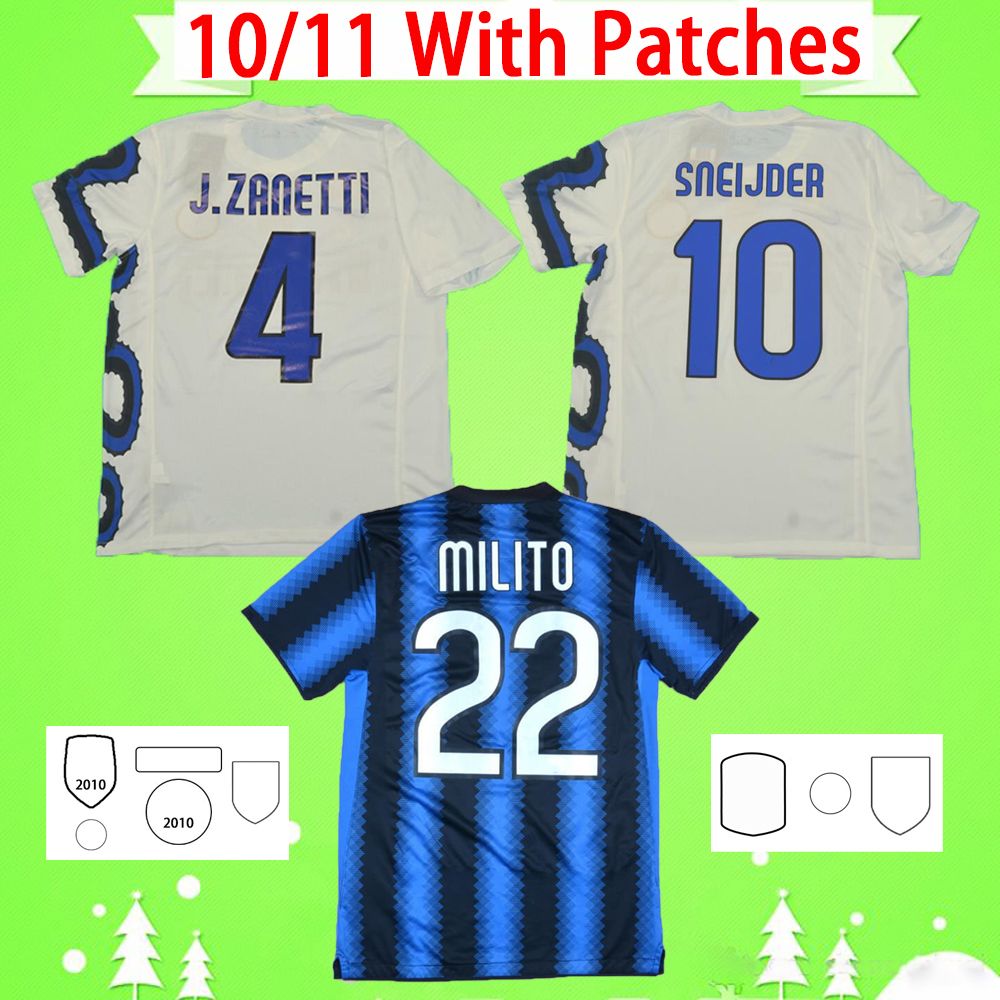 Acquista Inter Milan Soccer Jersey 2010 2011 Retro Maglia Da Calcio  J.ZANETTI SNEIJDER MILITO PAZZINI MUNTARI MOTTA Classico Calcio Camicia  Biabiany Vintage Drago Cinese A 15,13 € Dal Shimaishimai | It.DHgate.Com
