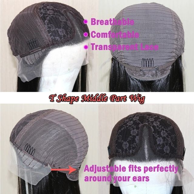 1b color T Part wig