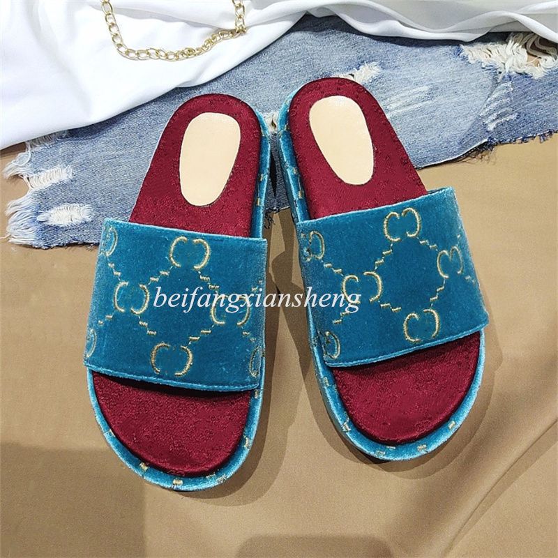 Luxury Custom Made Brand Slippers Women Wear Flat Bottomed Fashion