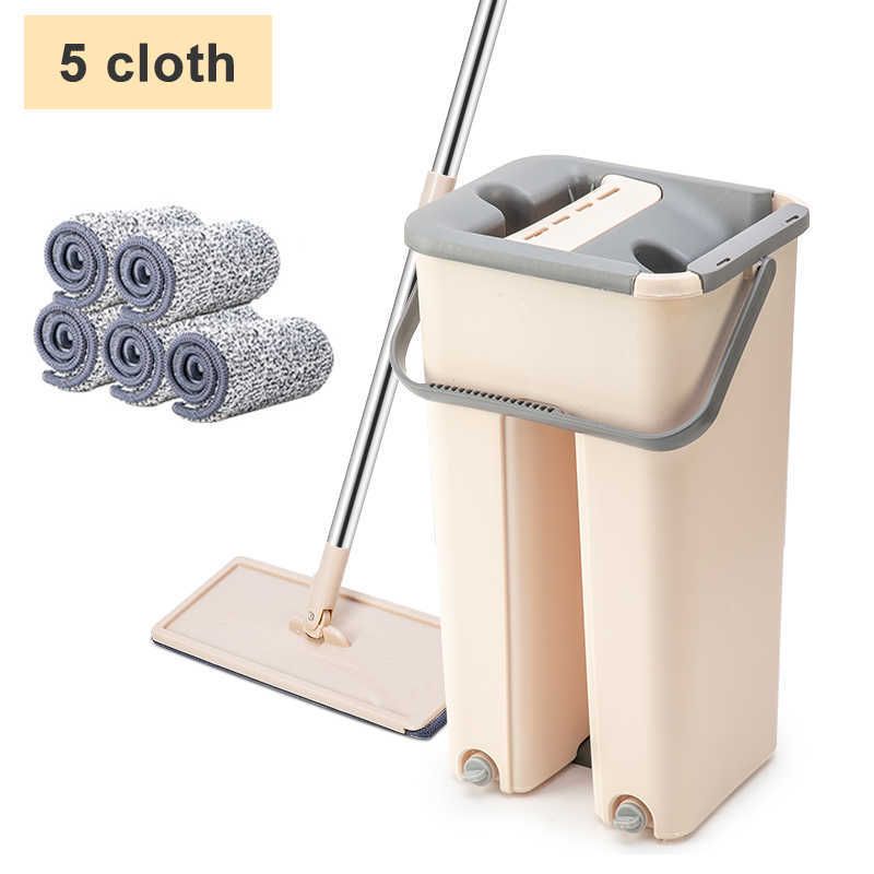 Aquacharm Mop Piano Pavimento Con Secchio Set Hand Free Home Cleaning  System Panni Lavabili In Microfibra 210805 De 22,82 €