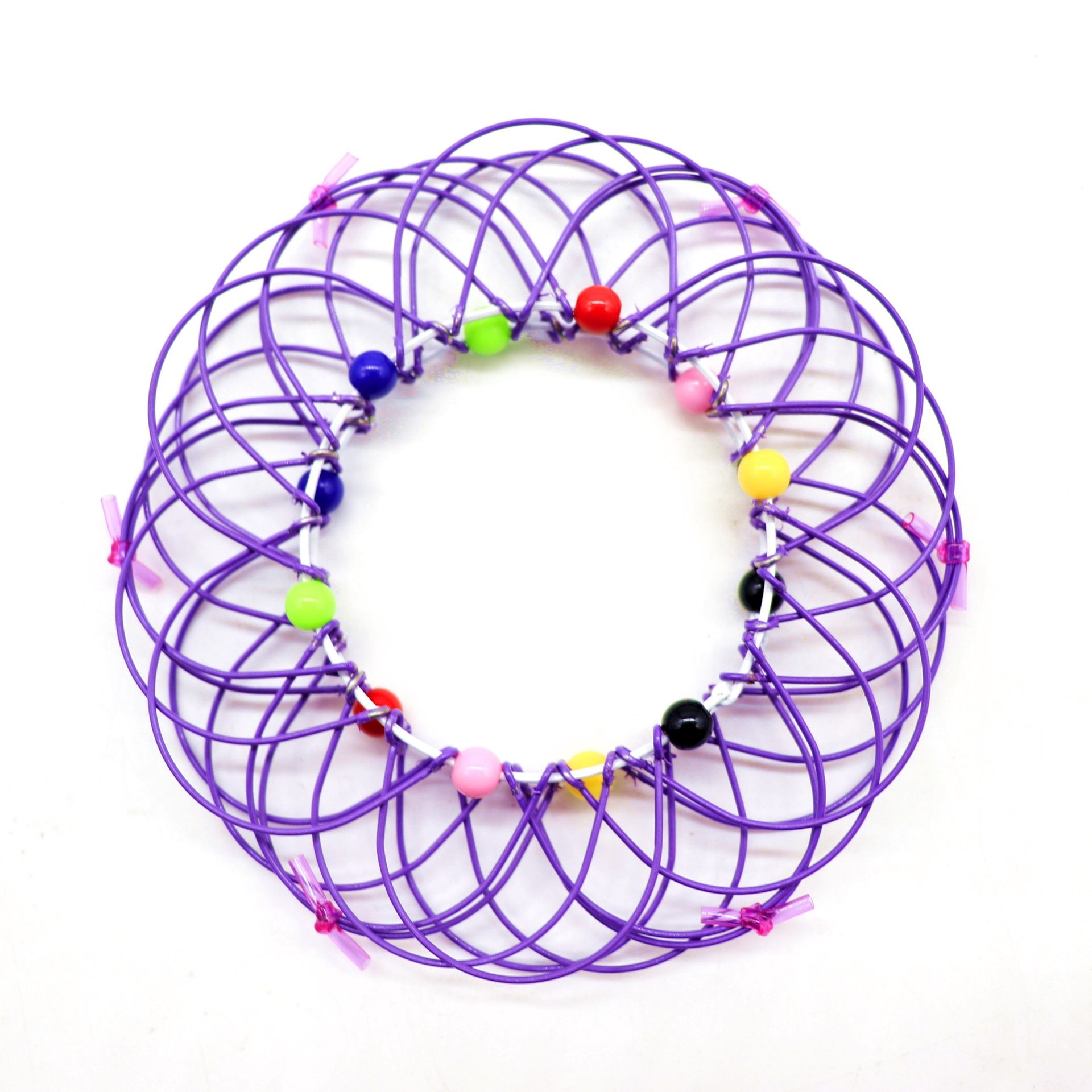 Flexible Basket Iron Toy Handmade Wire Transforming Mandala Flower Magic Loops Fidget Ring