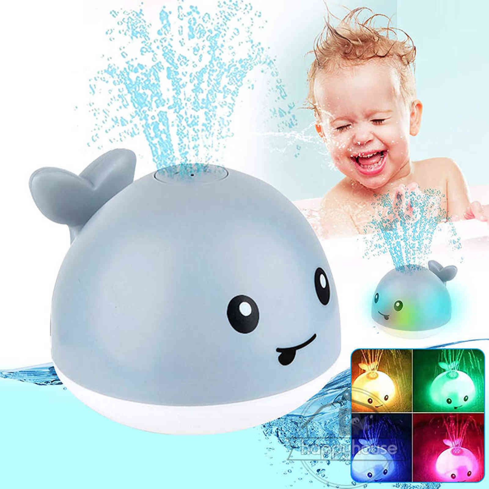 Baby Bath Toys Spray Water Shower Pool Bath Toy for Kids Toys Electric Whale Bath Ball with Light LED Light Baby Toy Bathtub Toy G1201