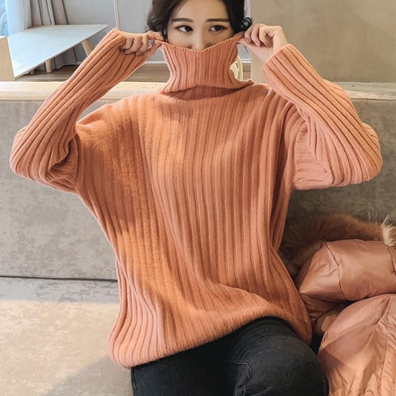 Suéter Turtleneck Knitwear Color sólido de las mujeres suéter de moda cálido Suéter Turtleneck Knitwear Color sólido de las mujeres suéter de moda cálido