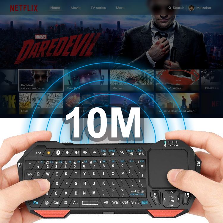 2.4G Mini Wireless Keyboard with Touchpad for Smart TV Projector Compatible Android iOS Windows
