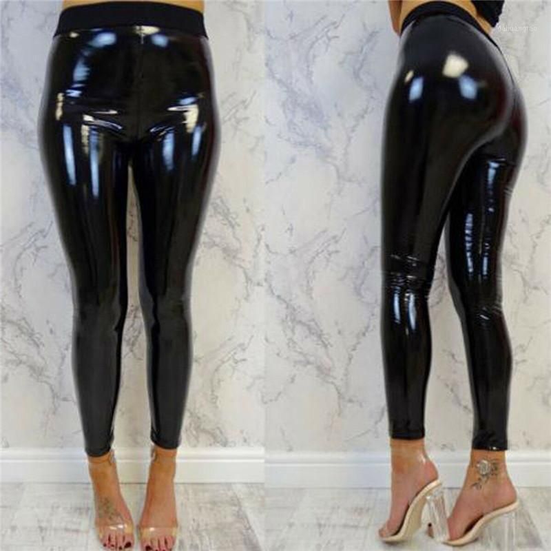 Gender Womens Vinyl PVC Pants Wet Look 