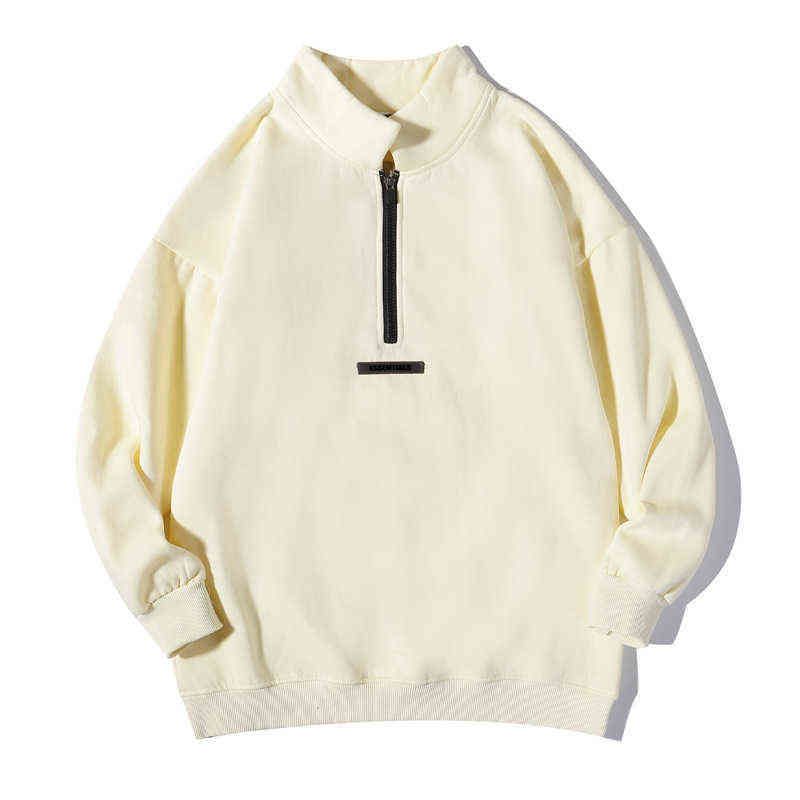 zip up cream moletom com capuz