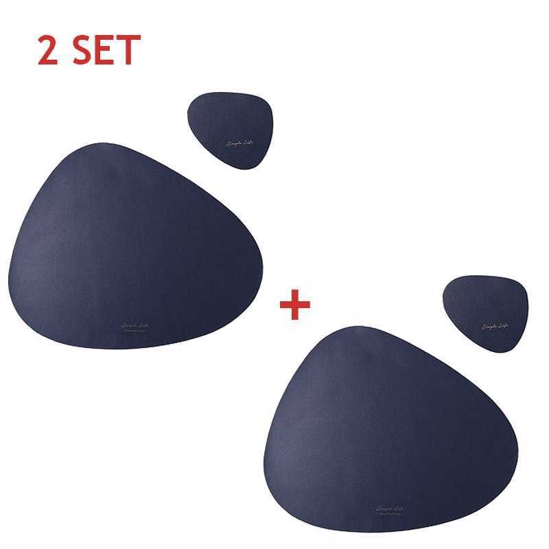 2 set blu scuro-ovale