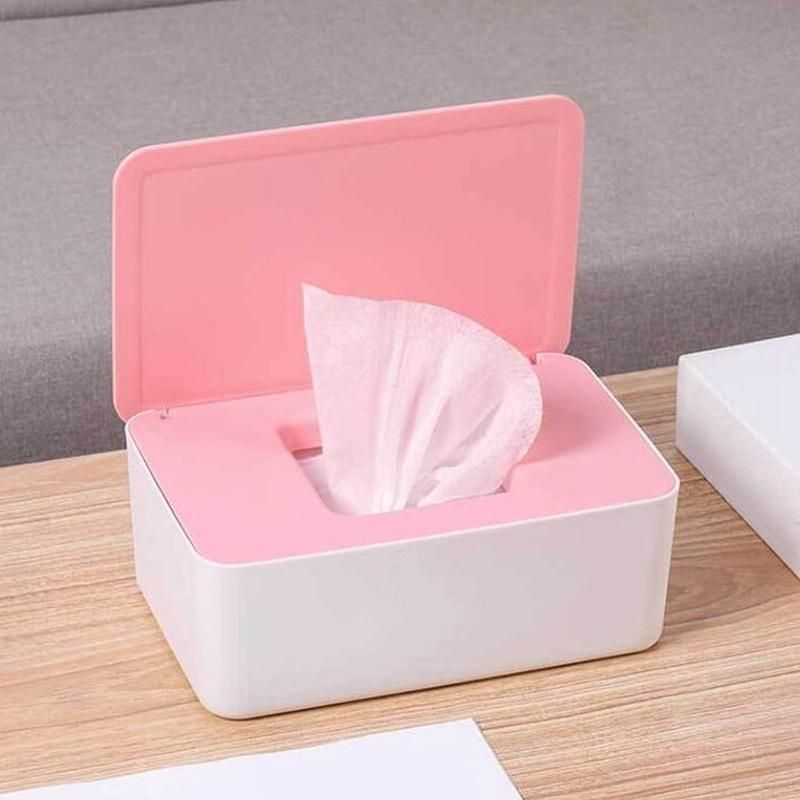 Tissue Boxes & Napkins MLGB Pink Box Wipes Tray Dispenser Sealed Design With Lid Not Easy