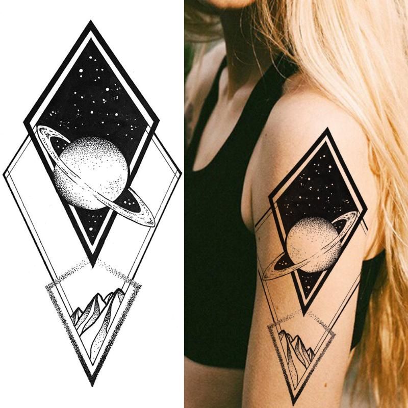 Temporary Tattoos Realistic Fake Waterproof Star Tattoo Stickers Women Black Tatoos Planets Geometric Body Arm Art Painting Temporary Tattoos Realistic Fake Waterproof Star Tattoo Stickers Women Black Tatoos Planets Geometric Body Arm Art Painting