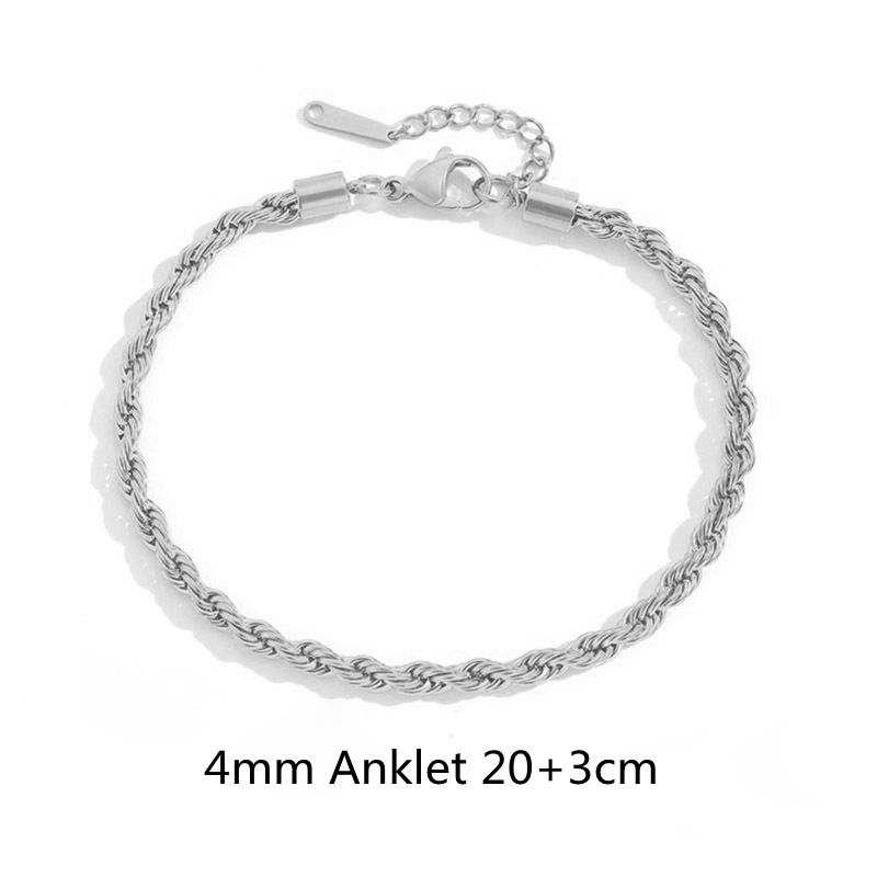 Anklet 20 + 3 cm 4 mm de color de acero