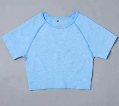 Blauwe crop top