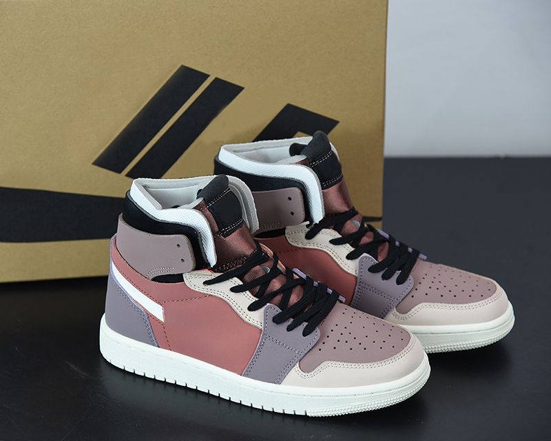 Mens 1 High OG Jumpman Basketball Shoes 1s University Brown Lavender Royal Red Bean Powder Toe 