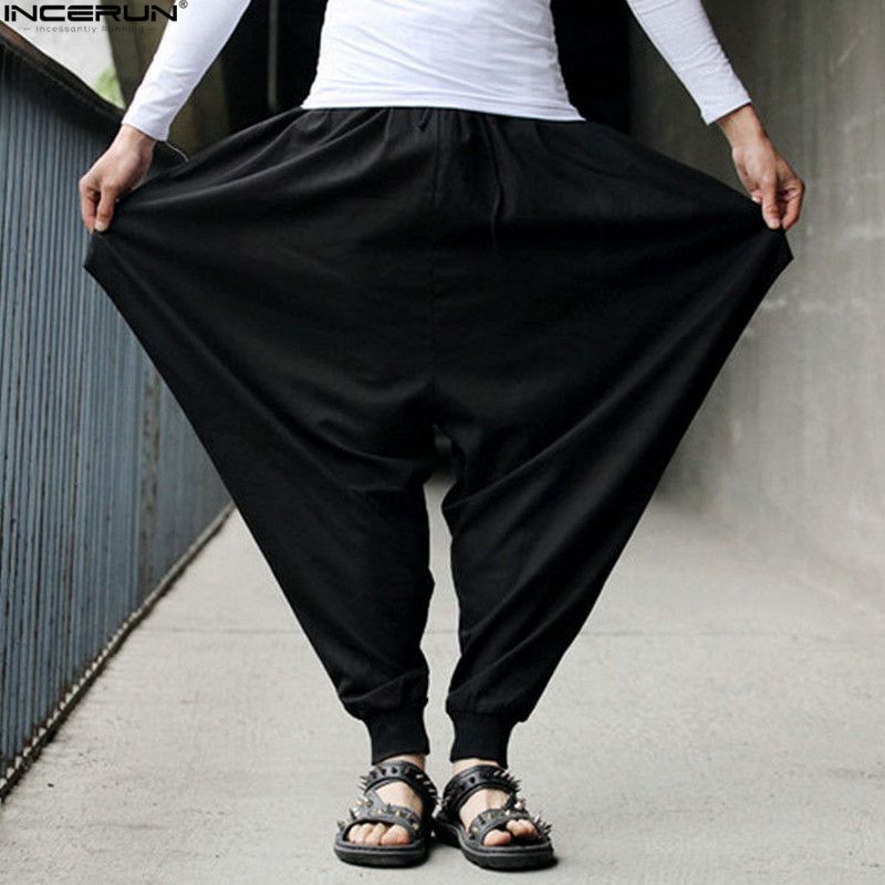 Wholesale Stylish And Cheap Gender Pant Incerun Plus Size Katoen Linnen  Harembroek Mannen Baggy Japanse Stijl Mens Kruis Wijde Pijpen Toevallige  Losse | DHgate.Com