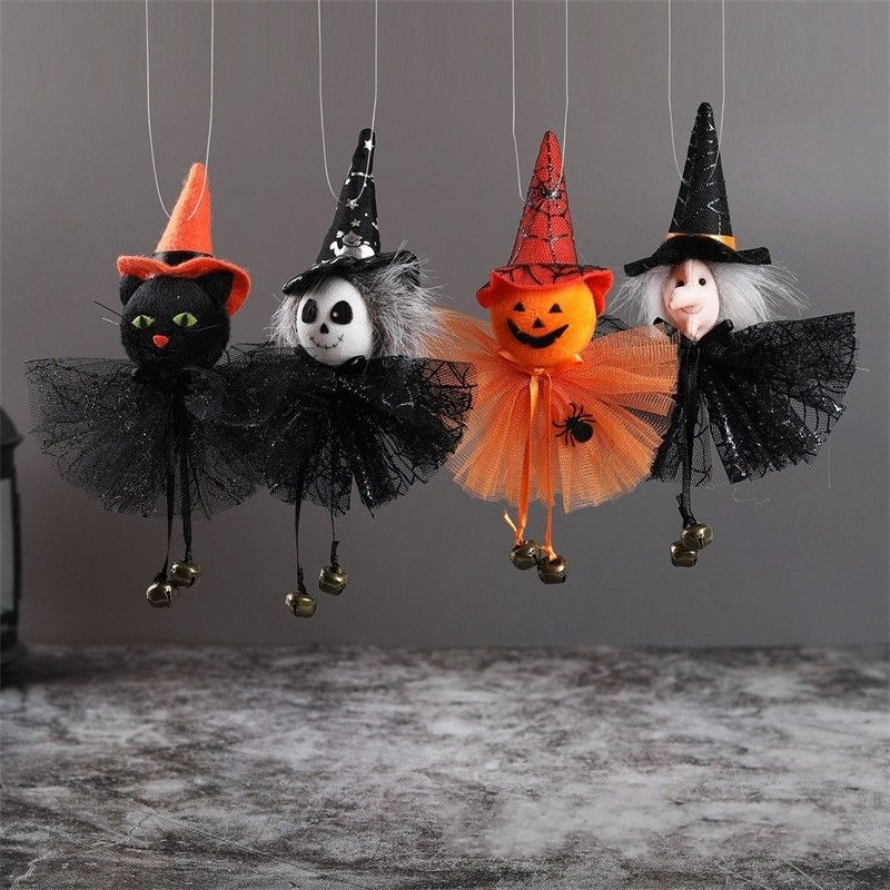 Suministros de fiesta Decoración de Halloween Colgando Pumpkin Ghost Bruja Cat Colgante Horror Bar
